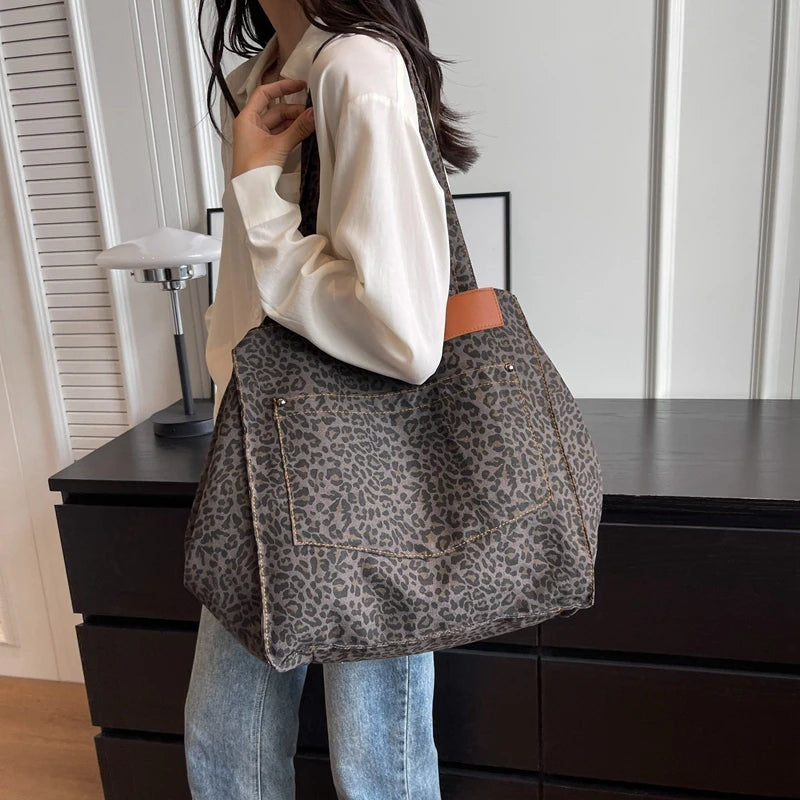 Oversized Print Shoulder Bags